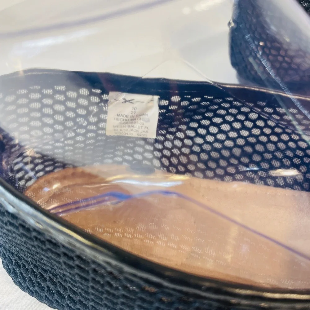Old Navy‎ Mesh Ballet Flats Mary Jane Women's 10 Blackjack Black Buckle Strap